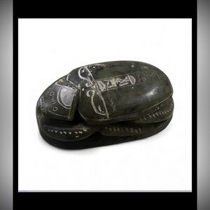 Vintage Carved Beetle Scarab Incense Burner #7137